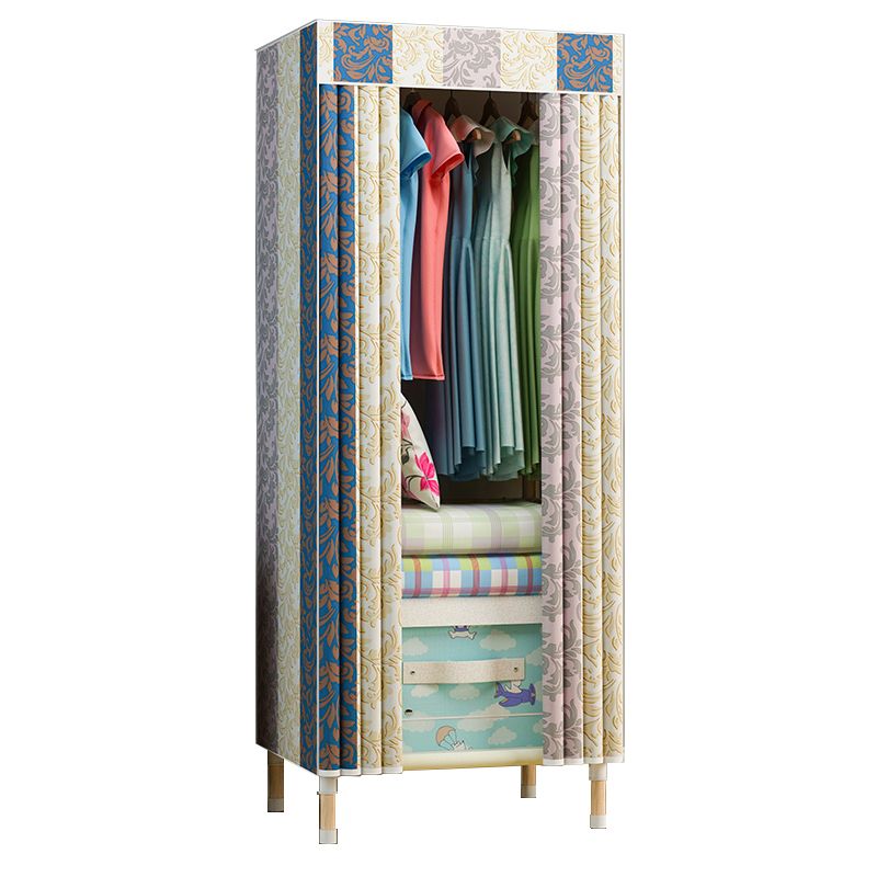 Modern Style Wardrobe Metal 1-Door Wardrobe Closet with Legs