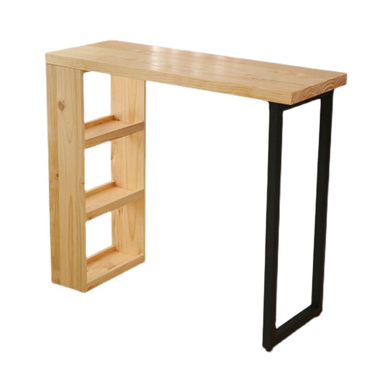 Luxury Rectangle Solid Wood Bar Table Set 1/2/3 Pieces Counter Table with Backless Stools