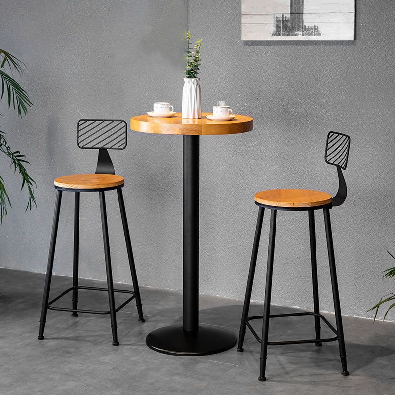 Industrial Style Barstool Metal and Wood Bar Stool for Dining Room 1 Pcs