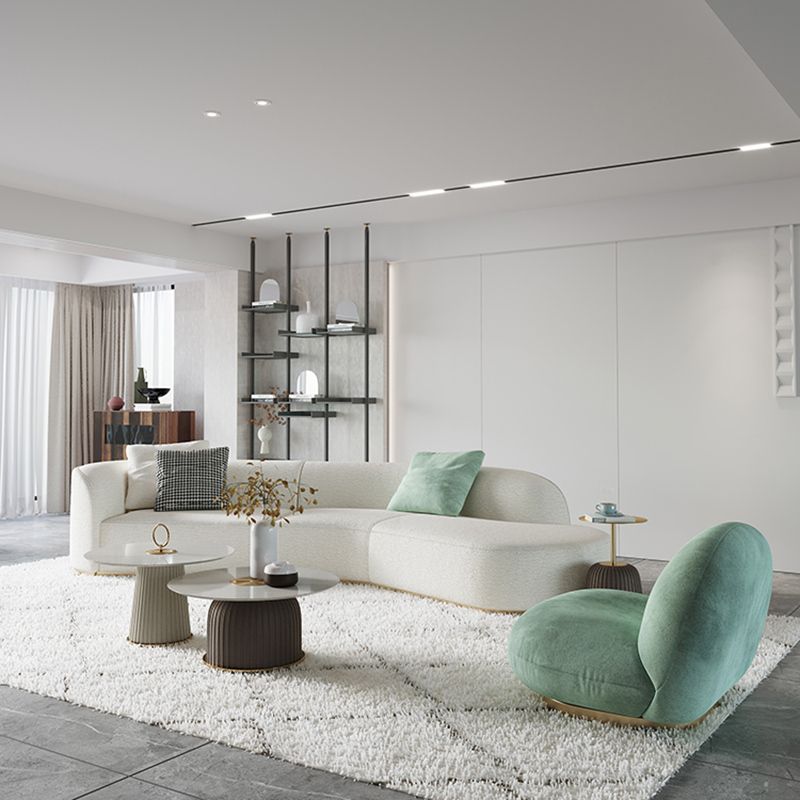 Ceramic Veneer Material Round Metal Material Modern Style Coffee Table