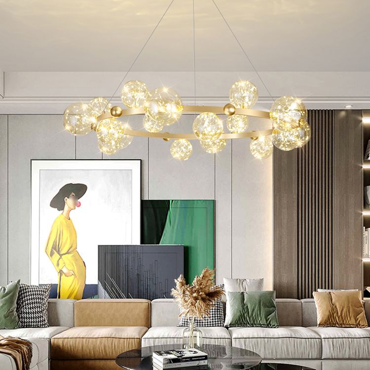 Modern Dining Room Lighting Globe-Shaped Pendant Lights Glass Pendant Chandelier
