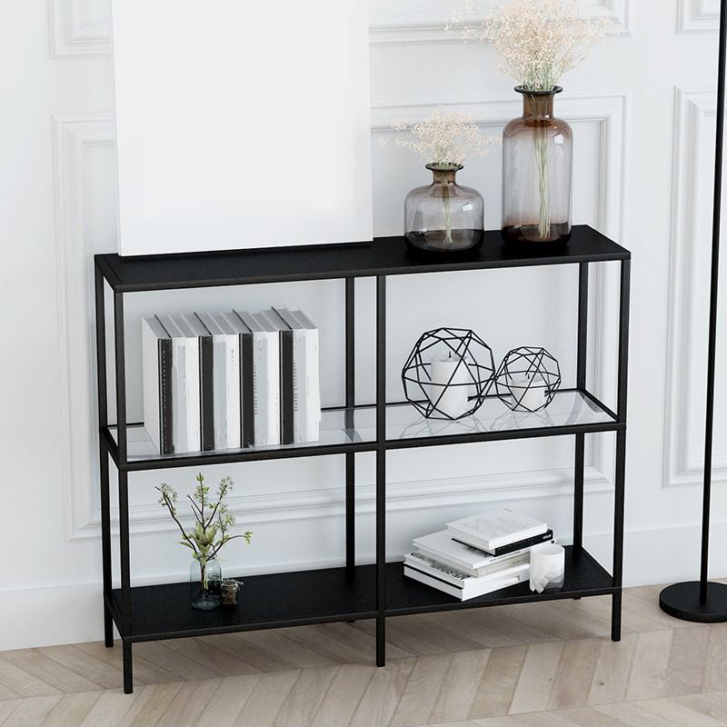 Contemporary Console Accent Table Antique Finish Rectangle Sofa Console Table in Metal