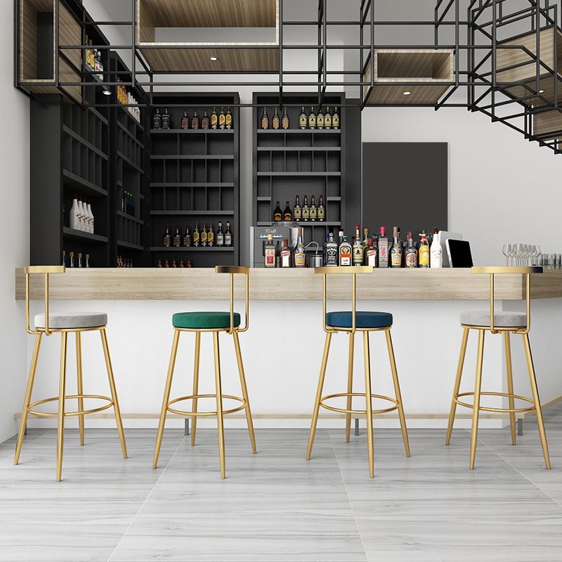 Nordic Style Bar-stool Round Counter Bar Stool with Metal Legs for Home Use