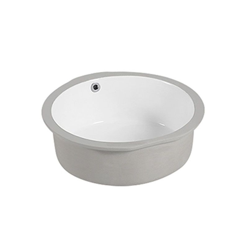 Circular Bathroom Sink Modern White Vitreous China Drop-in Bathroom Sink