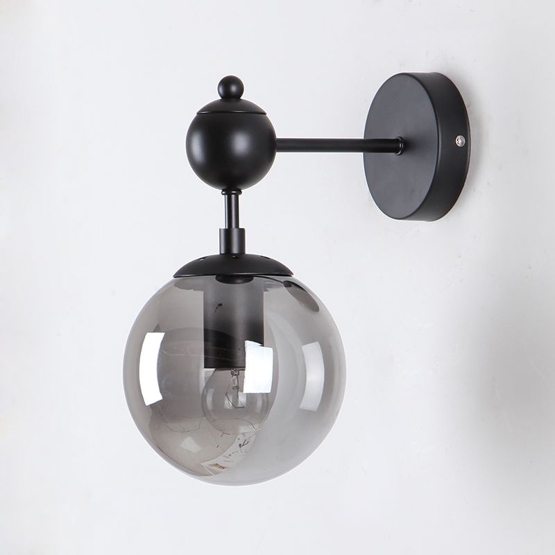 Moderne Stil kugelförmiger Wandmontaglampe Metall 1 Lichtwandbeleuchtung Ideen