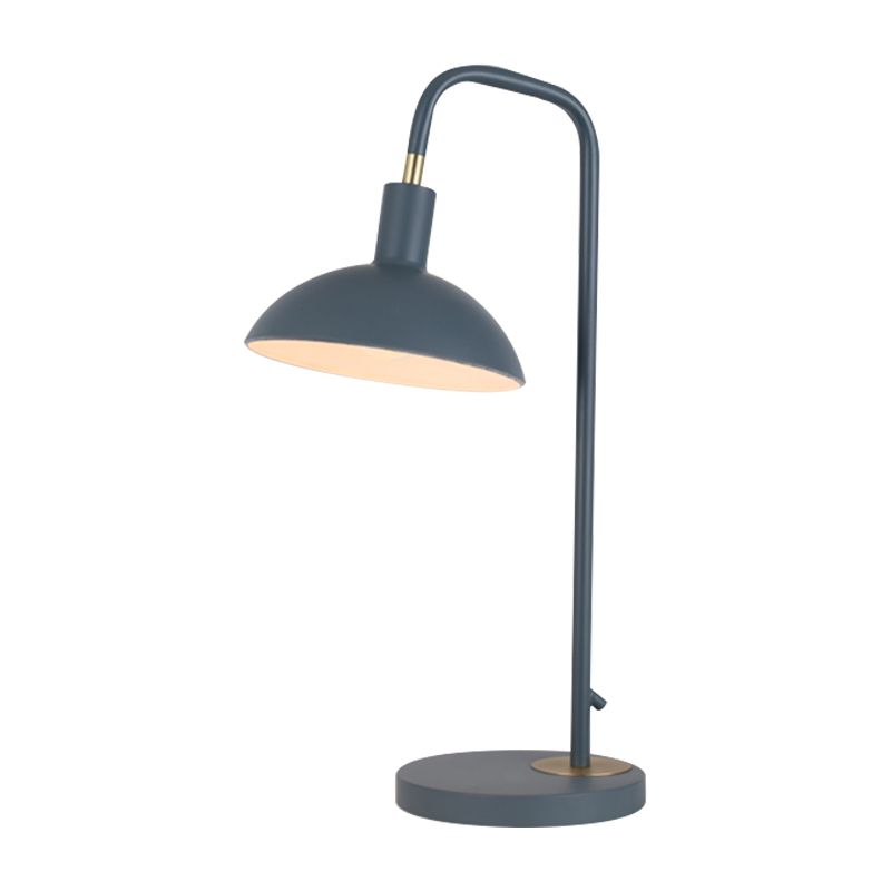 Metallic Dome Shade Nightstand Lamp Nordic 1 Bulb Pink/Yellow/Blue Table Light for Bedside