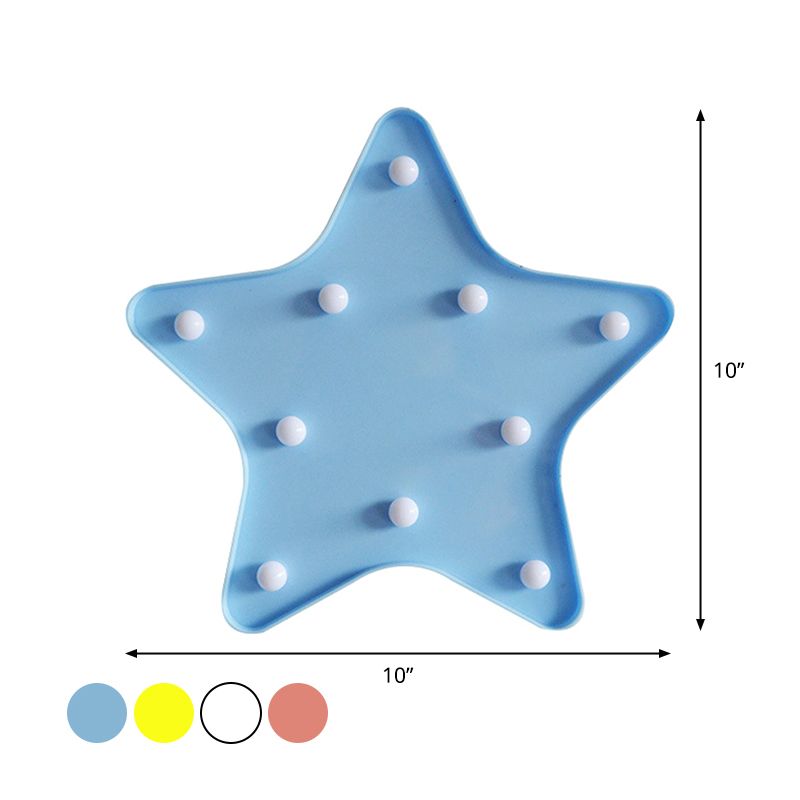 Star Night Stand Light Modern Plastic Battery Operated LED Wall Night Lighting