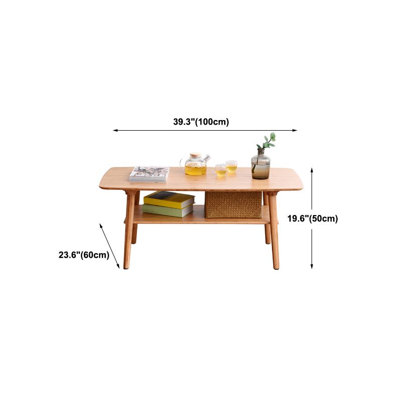 Scandinavian Style Coffee Cocktail Table 4 Legs Solid Wood Coffee Table