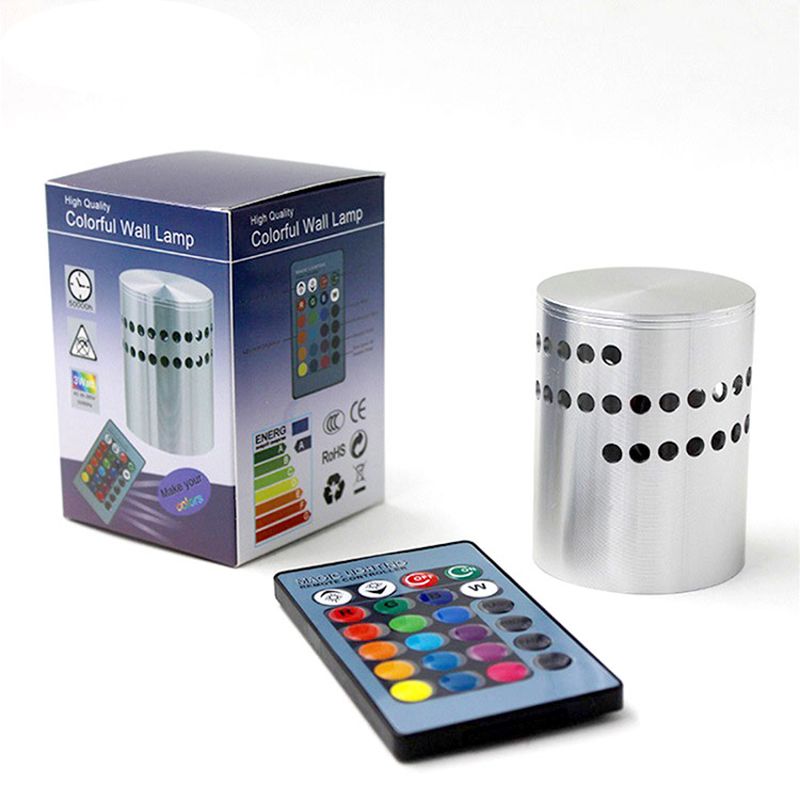 Contemporary Style RGB Light Wall Sconce Light with Acrylic Shade for Bedroom