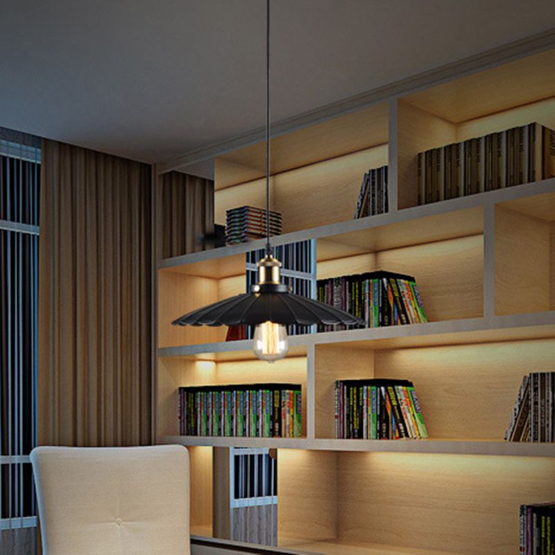 Lámpara colgante de hierro forjado de un solo colgante de color colgante industrial para cafetería para cafetería