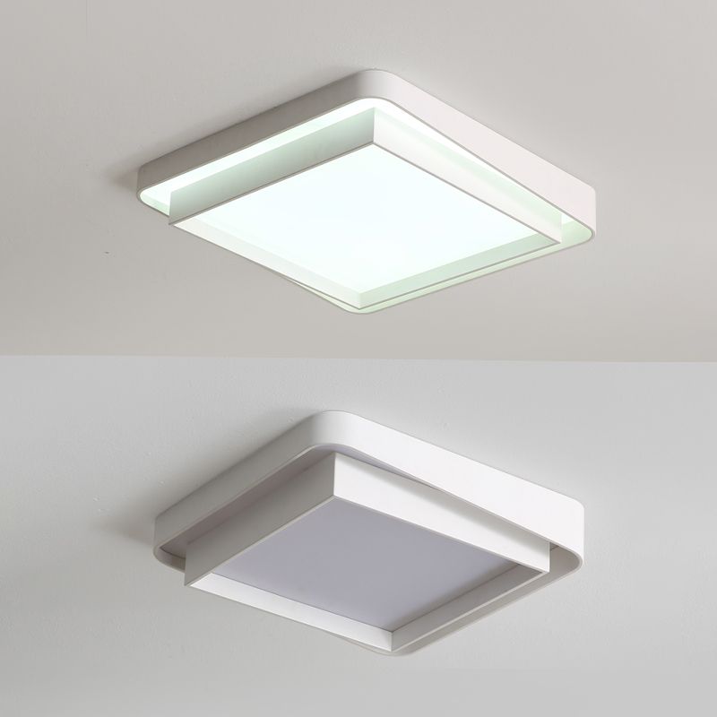 Lámpara de techo LED contemporánea, lámpara empotrada blanca con pantalla acrílica