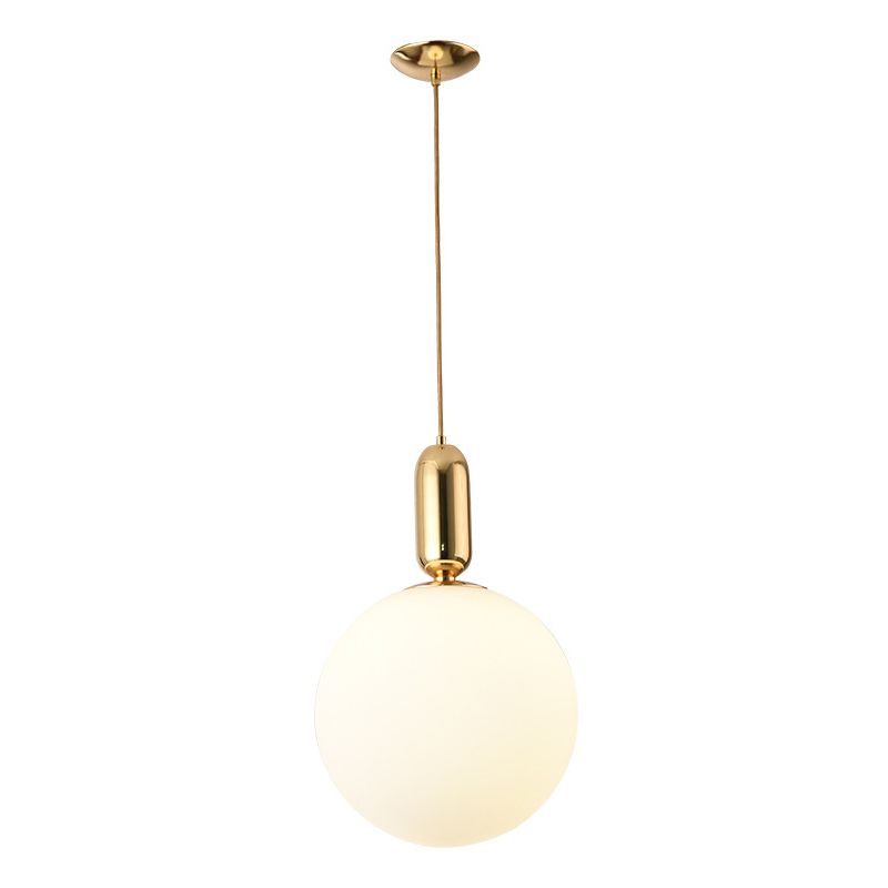 Weißer Globus Anhänger Leichtes nordischer Stil 1 Lichtdecke mit Glas für Wohnzimmer