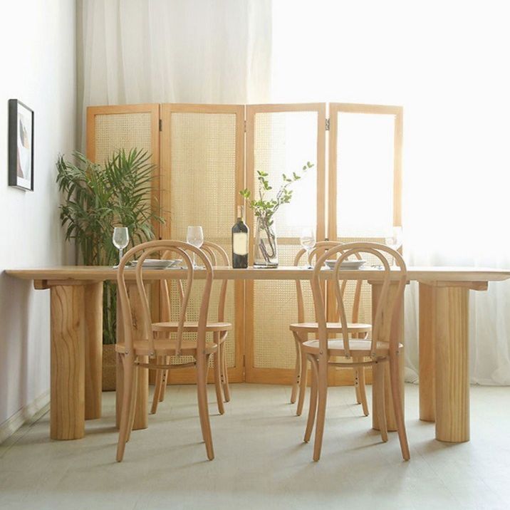 Modern Dining Set 1/5/7 Pieces Rectangle Pine Wood Dining Table for Living Room