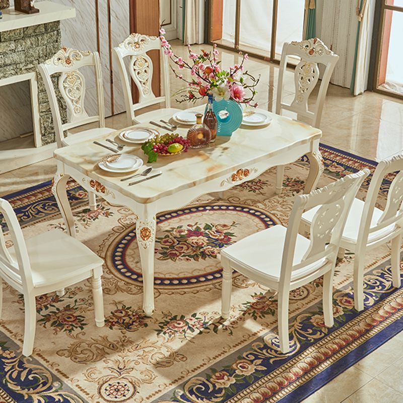 Solid Wood Base Dining Collection Rectangle Dining Table for Dining Room