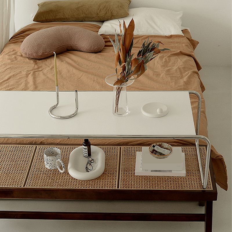 Contemporary Simple Sled Coffee Table Rectangular Wood Top Cocktail Table Set