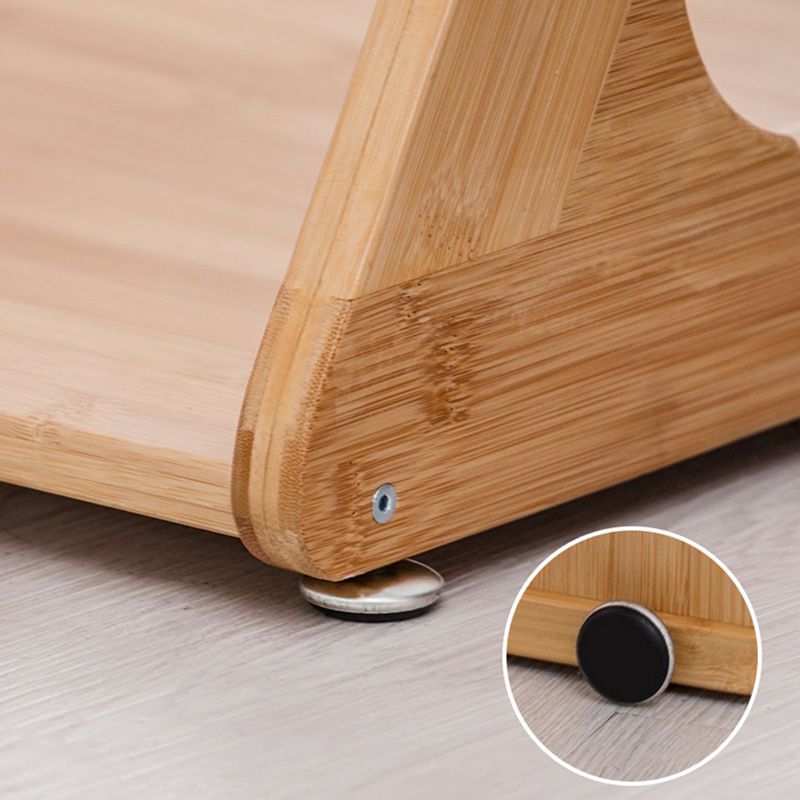 15" Wide Contemporary Corner Table Wood Double Tier Accent Side Table