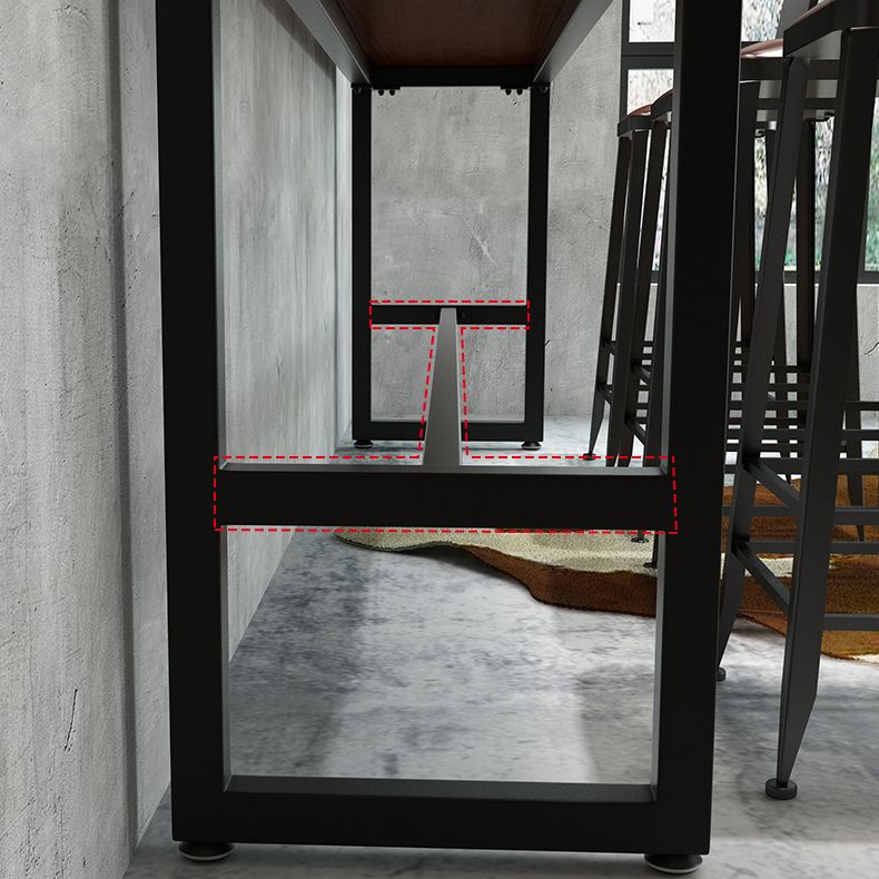 Contemporary Rectangle Bar Dining Table Wood Bar Height Table 42-Inch Top