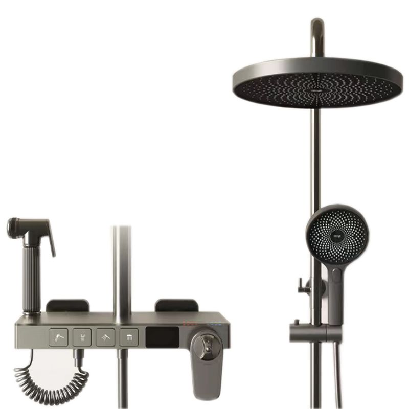 Brass Circular Shower Combo Wall Mounted Shower Set with 2 Shower Heads