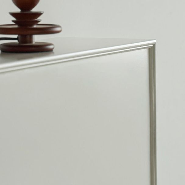 Contemporary 3 Shelves Accent Chest White 7.87-Inch D Cabinet