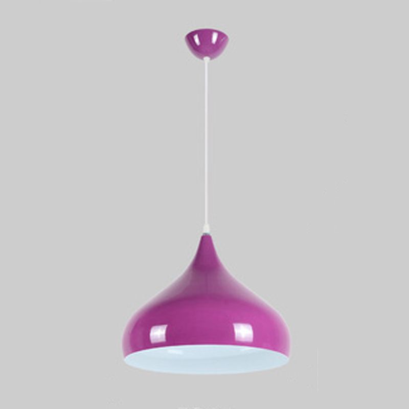 Lacquered Aluminium Indoor Pendant Light in Modern Creative Style Tapered Macaron Hanging Lamp