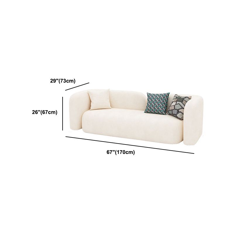 Wool White Tuxedo Arm Sofa Contemporary Standard Sofa with Tight Back