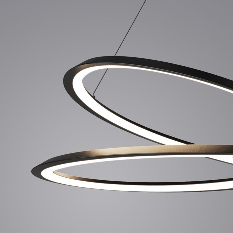 Lumo a spirale a spirale minimalista a spirale a sospensione a soffitto in alluminio per il ristorante