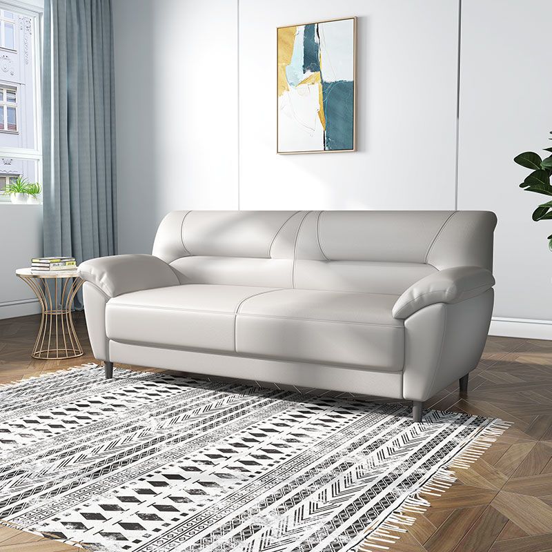 Polish Finish Sofa Pure Color Pillow Top Arm Sofa For Bonus Room
