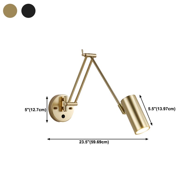 Single Golden/Black Modernism Wall Mounted Sconce Metal Wall Light for Foyer