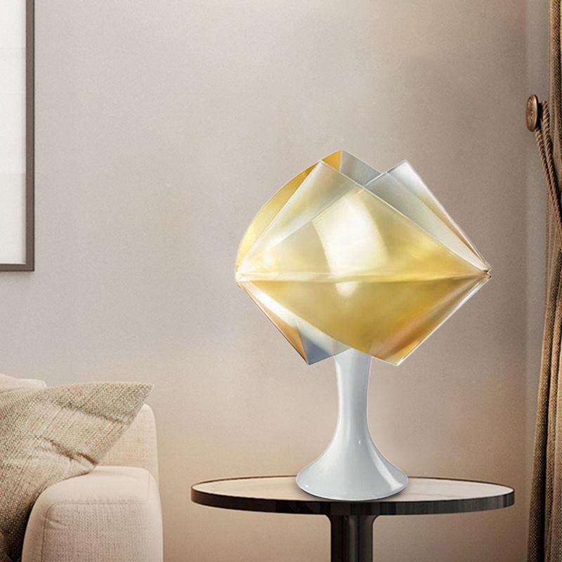 Lampada da comodino in ferro viola/giallo stile semplice con 1 lampadina, illuminazione da comodino in ferro con base per soggiorno