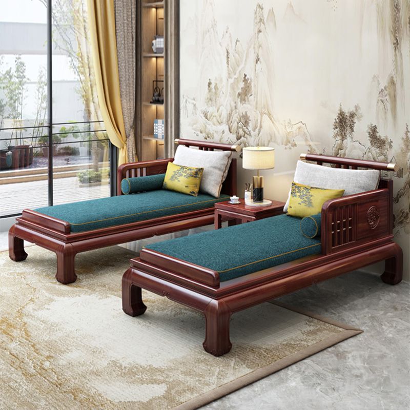 Traditional with Arms Chaise with Pillow Round Arms for Living Room