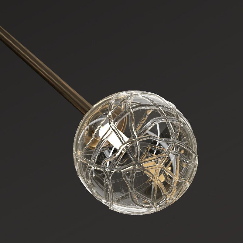 Contemporary Glass Chandelier Light Fixtures Restaurant Multi Head Hanging Chandelier