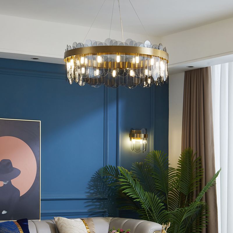 Modern Creative Pendant Light Glass Geometric Chandelier for Living Room