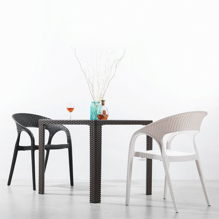 Open Back Armchair Plastic Scandinavian Kitchen Dining Room Chair