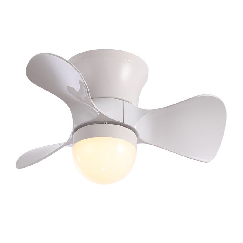 Nordische Halbglobe-Acrylventilatorbeleuchtung 23,5 "breites 3-Blatt-LED-LED-Spülendecke in Kaffee/Weiß