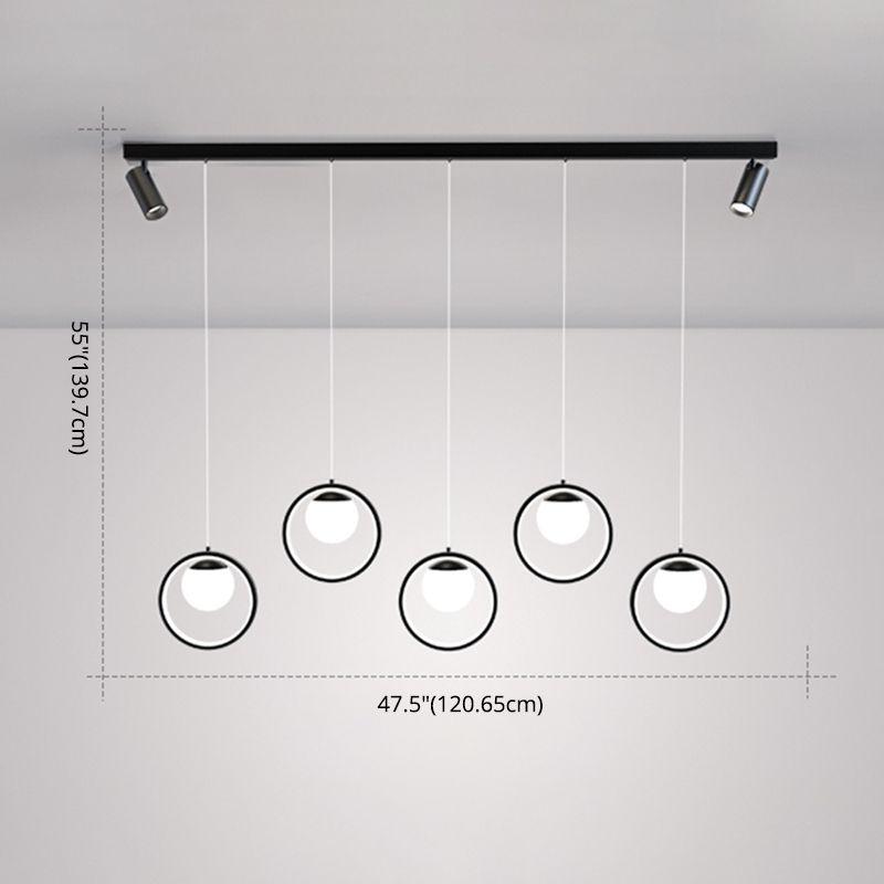 Accesorios de iluminación colgante de globo modernos araña de isla metálica
