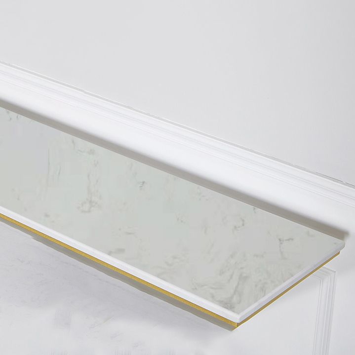 11" Wide Glam Accent Table Stone Gold Rectangle Console Accent Table