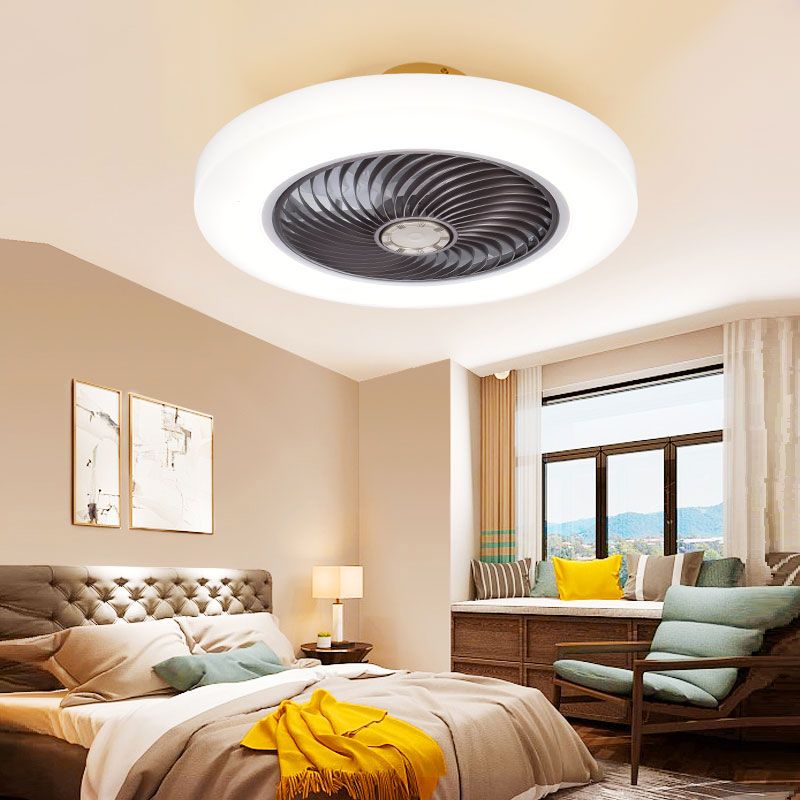 Kreisförmige Acryl -LED -Deckenlüfter minimalistisch halb flush montiertes Licht für Schlafzimmer