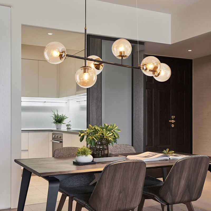 Contemporary Sphere Island Light Glass Island Lighting Fixtures for Kitchen