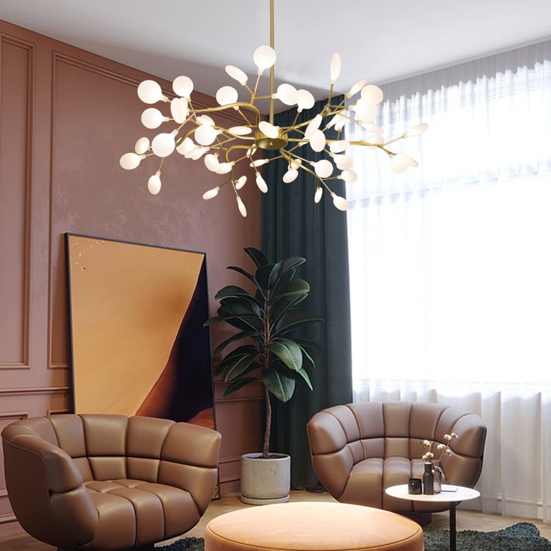 Moderno lampadario in metallo a forma di lampadario a filiale a forma di ramo