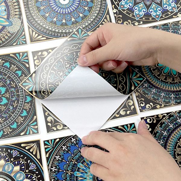 PVC Peel & Stick Mosaic Tile Square Mosaic Tile Wallpaper with Waterproof