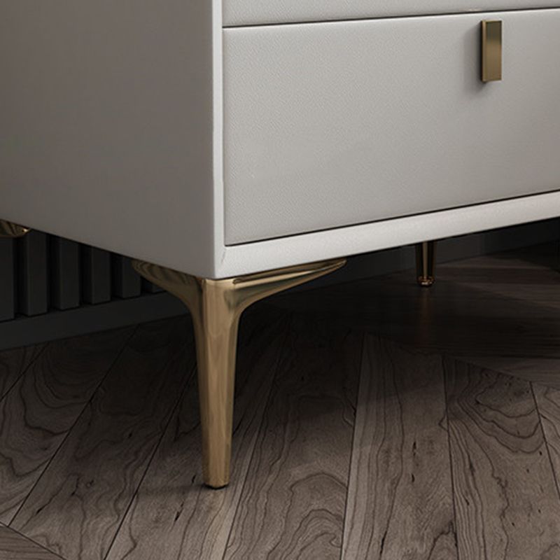 2 Drawer Solid Wood Modern Night Table Drawer Storage Bed Nightstand