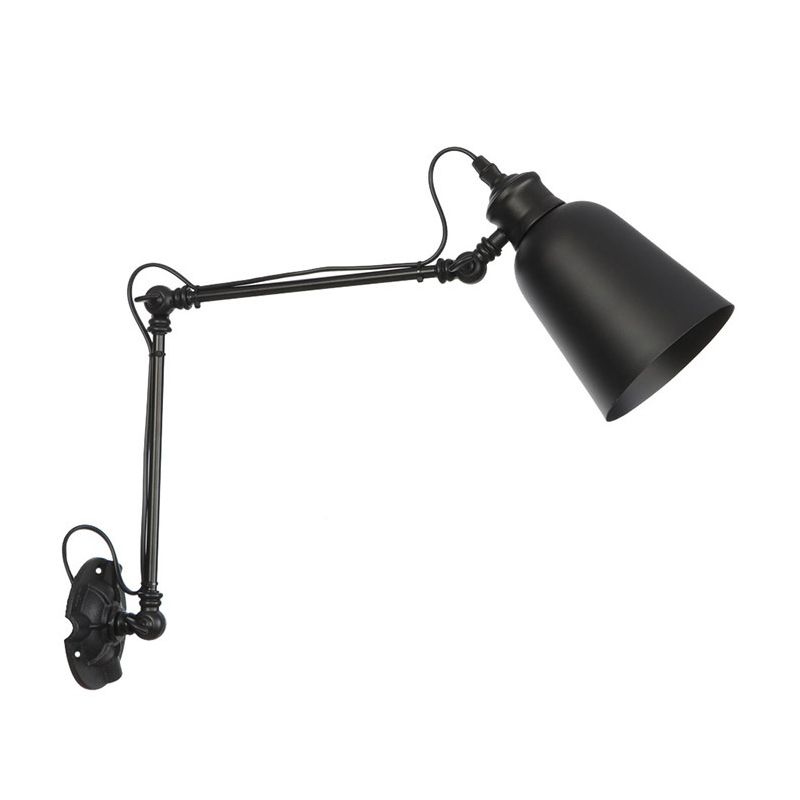 Adjustable Industrial Bell Wall Lights Metal 1-Light Wall Light Fixture