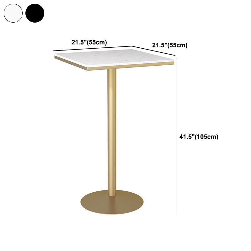 Stone Bar Table Glam Pedestal Bar Height Pub Table for Indoor