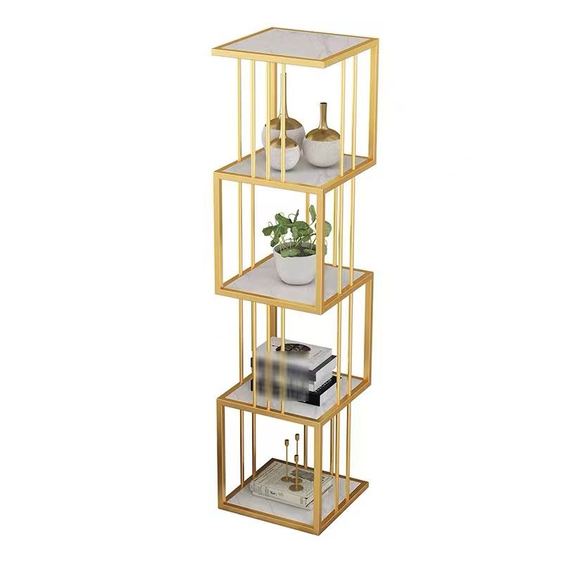 Open Vertical Etagere Bookshelf Industrial Iron Frame Manufactured Wood Shelf Bookshelf