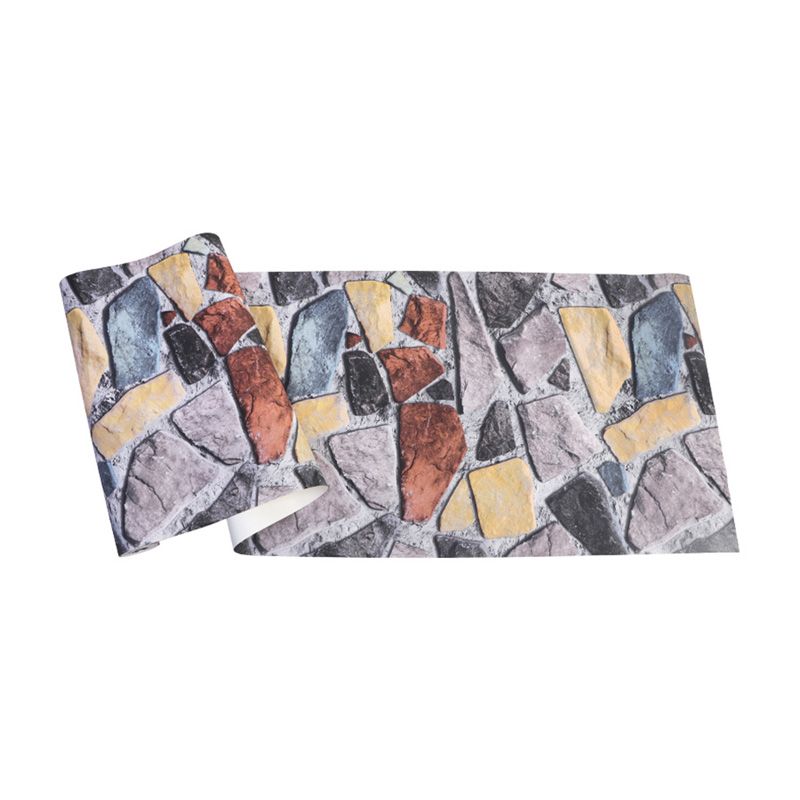 Vintage Brick Effect Wall Covering in Natural Color Living Room Wallpaper Roll, 57.1 sq ft.