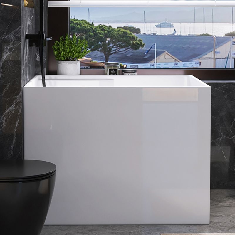 Modern Style Acrylic Soaking Bathtub Rectangle Back to Wall Bathtub