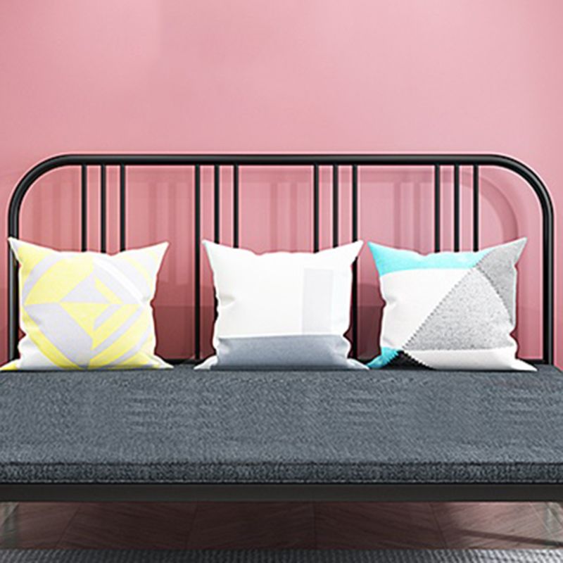 Metal Open Frame Daybed with Mattress Contemporary Daybed in Pure Black