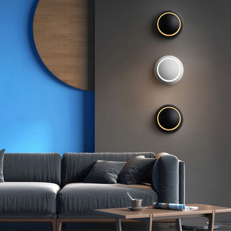Round Shape Metal Wall Sconces Modern 1-Light Wall Mount Light Fixture