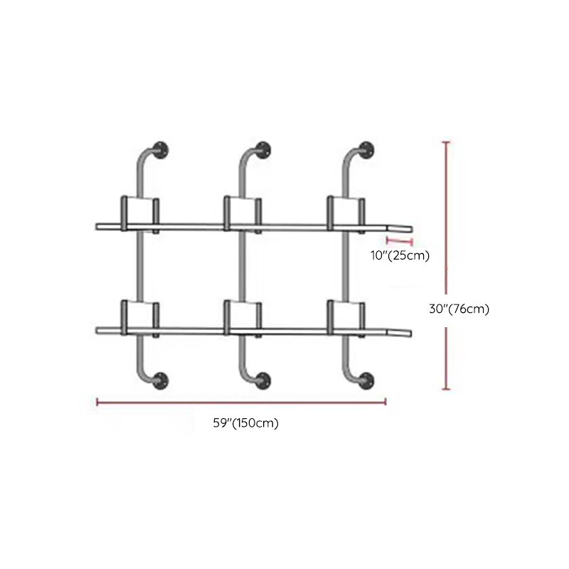 Metal and Wooden Shelf Bookcase Open Wall Mounted Gold Bookshelf for Home