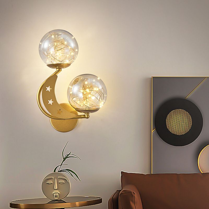 Star & Moon Modeling Metal LED Wall Lamp LED Lights String Nordic Home Decorative Lighting Fixture